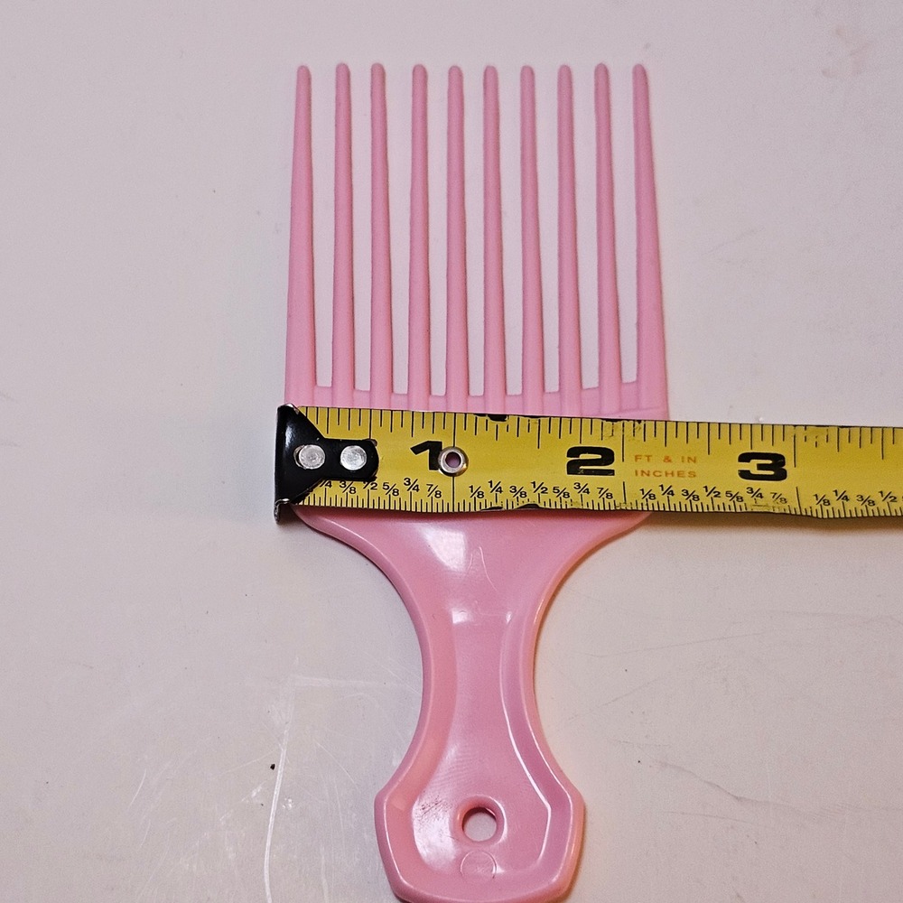 Vintage Pink Hair Pick Comb Wide Tooth Detangler Made in USA Retro Afro Lift - Picture 4 of 7